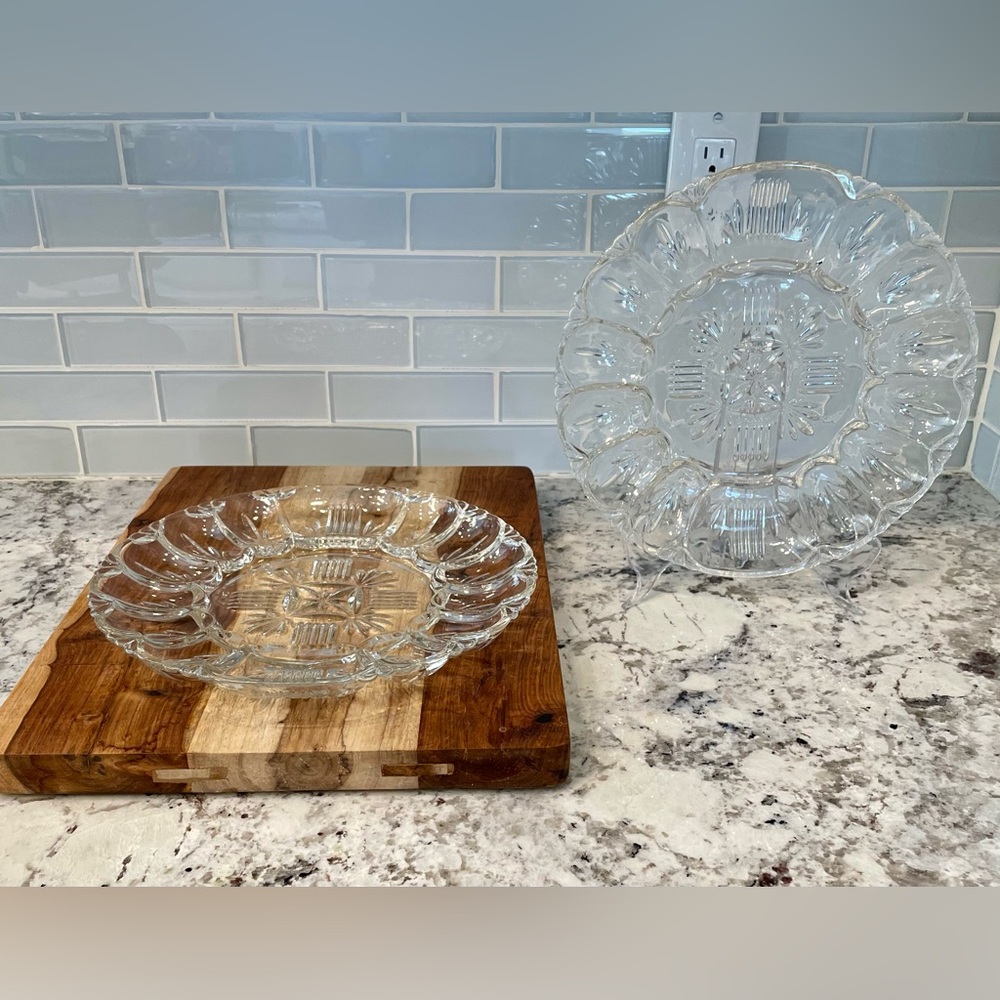 Vintage Federal Glass Georgetown pattern deviled egg platter (2)